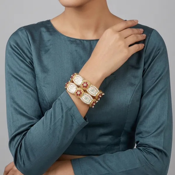 Stone_Pearl_Bangles_With_Meenakari_Work