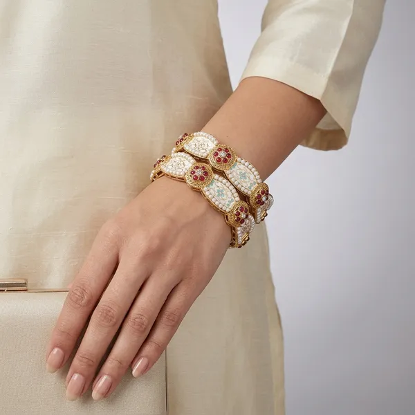 Stone_Pearl_Bangles_With_Meenakari_Work