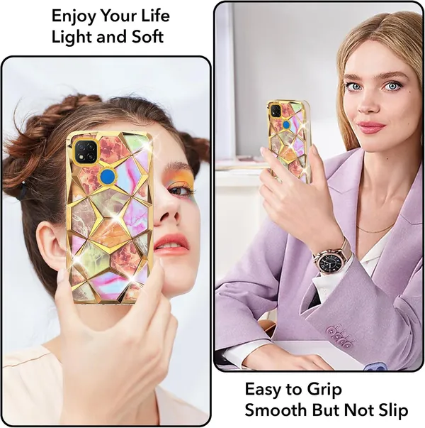 Ruby_Marble_Geometric_Gold_Electroplated_Phone_Case_Cover