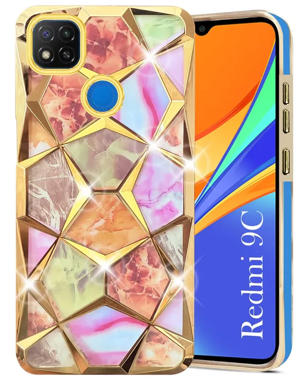 Ruby_Marble_Geometric_Gold_Electroplated_Phone_Case_Cover
