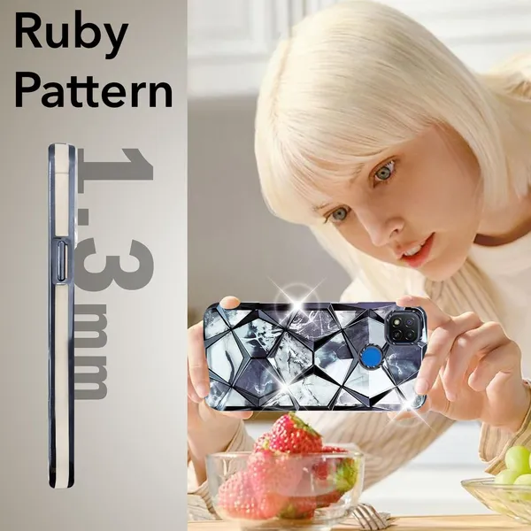 Grey_Marble_Ruby_Geometric_Glossy_Slim_Phone_Case_Cover