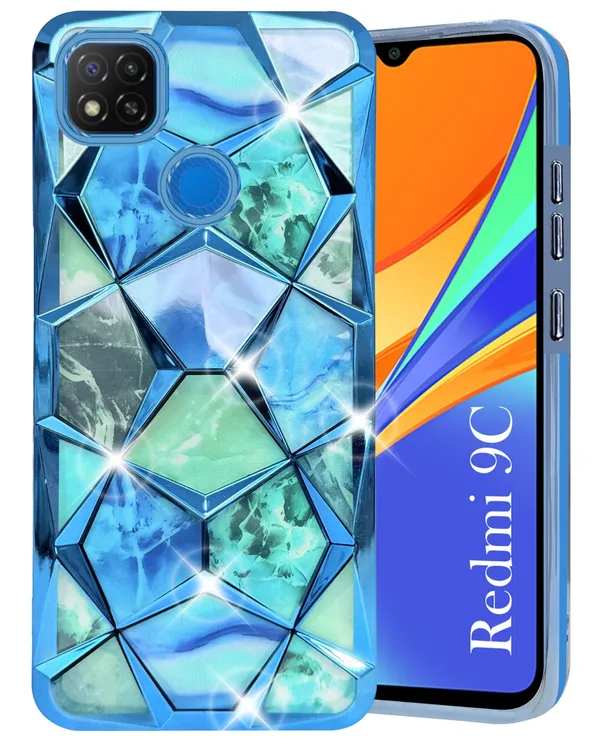 Sky_Blue_Green_Geometric_Marble_Slim_Glossy_Phone_Case_Cover
