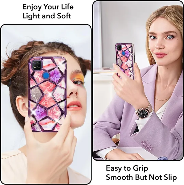 Black_Marble_3D_Diamond_Geometric_Textured_Phone_Case_Redmi_9C