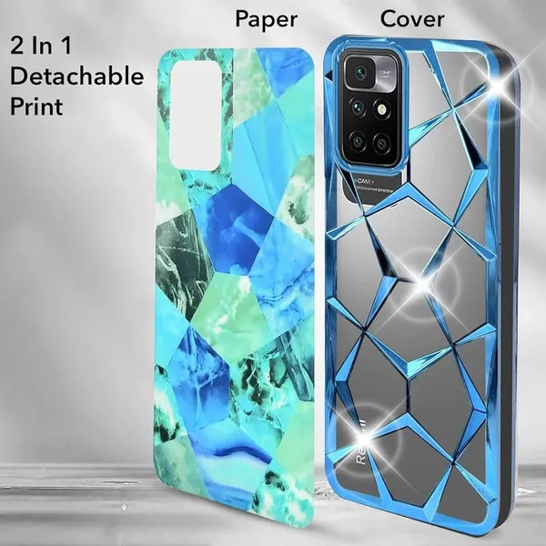Sky_Blue_Marble_Geometric_Prism_Glitter_Phone_Case_Cover_Redmi