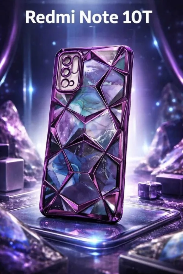 Purple_Marble_3D_Diamond_Textured_Electroplated_Case_Redmi_Note_10T
