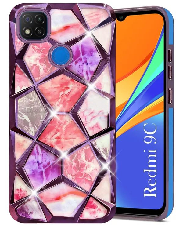 Pink_Ruby_Marble_Electroplated_Geometric_Detachable_Phone_Cover