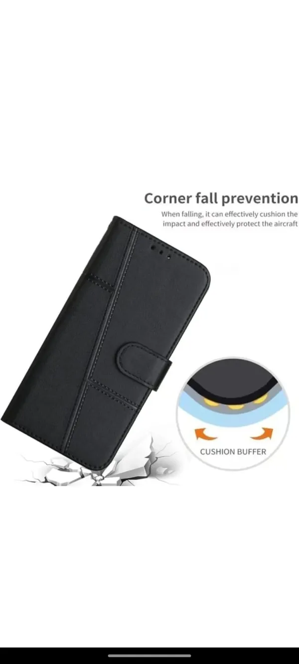 Black_Synthetic_Leather_Magnetic_Flip_Wallet_Case_With_Card_Slots