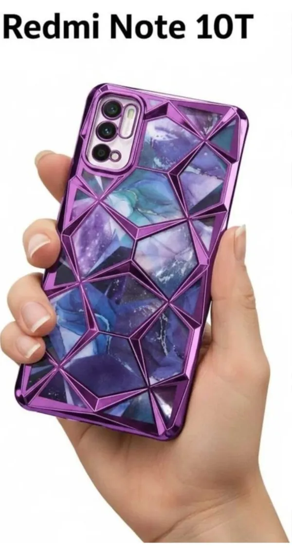 Purple_Marble_3D_Diamond_Textured_Electroplated_Case_Redmi_Note_10T