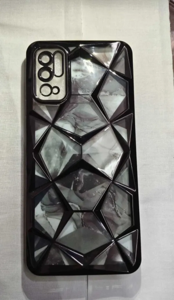 Grey_Marble_3D_Diamond_Geometric_Textured_Mobile_Back_Cover