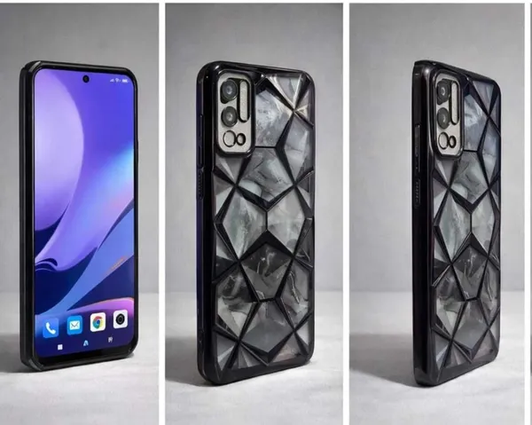 Grey_Marble_3D_Diamond_Geometric_Textured_Mobile_Back_Cover