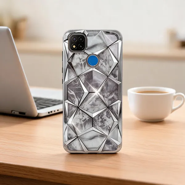 Grey_Geometric_Diamond_Marble_Detachable_Back_Case_Redmi_9_Activ