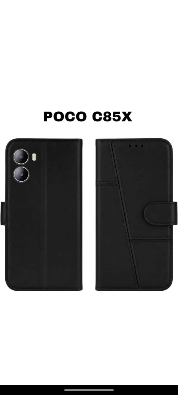 Black_Synthetic_Leather_Magnetic_Flip_Wallet_Case_With_Card_Slots