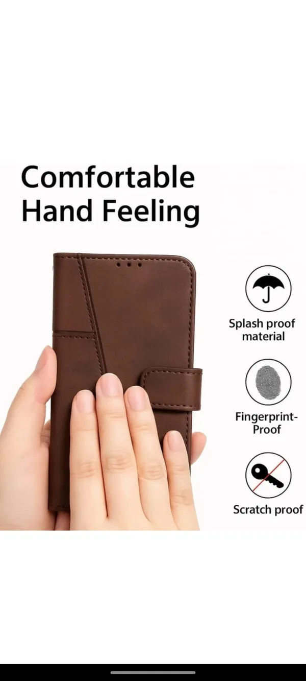 Brown_Leather_Magnetic_Flip_Wallet_Phone_Case_For_Poco_C85X