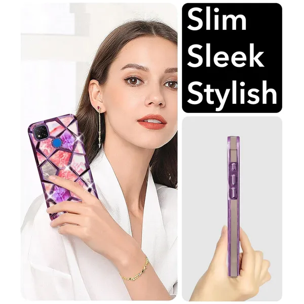 Black_Marble_3D_Diamond_Geometric_Textured_Phone_Case_Redmi_9C