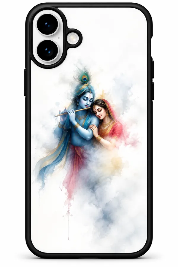White_Krishna_Radha_Printed_Protective_Phone_Case