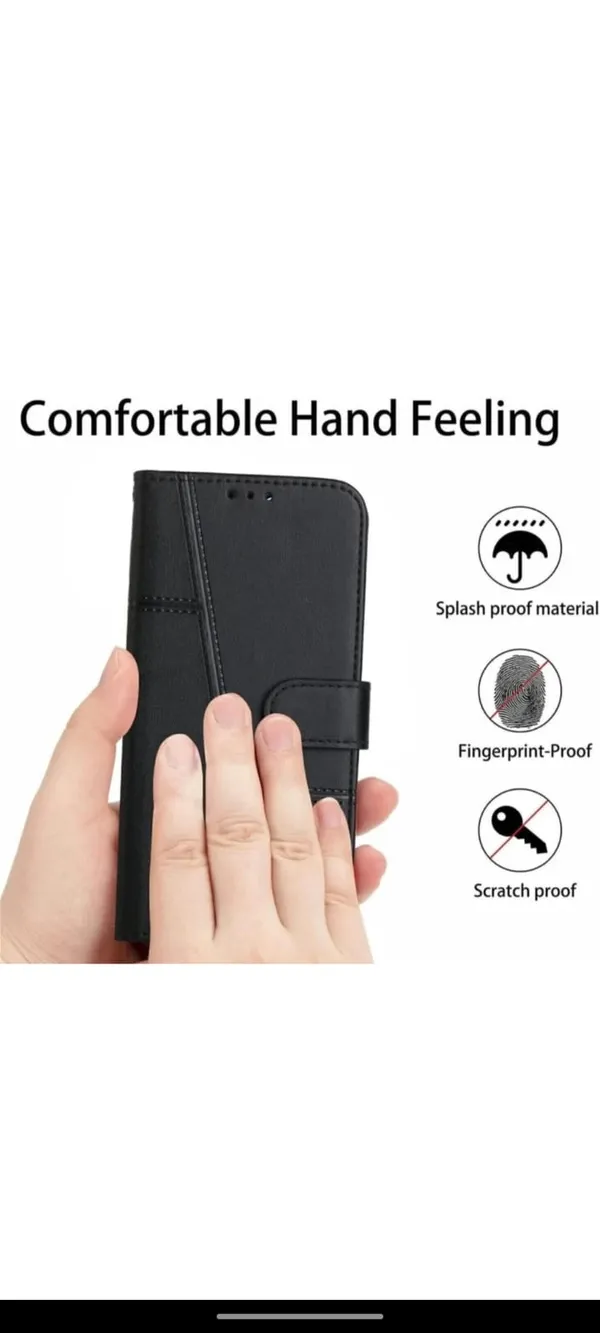 Black_Synthetic_Leather_Magnetic_Flip_Wallet_Case_With_Card_Slots