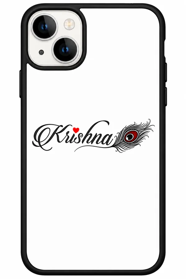 White_Krishna_Printed_Protective_Phone_Case