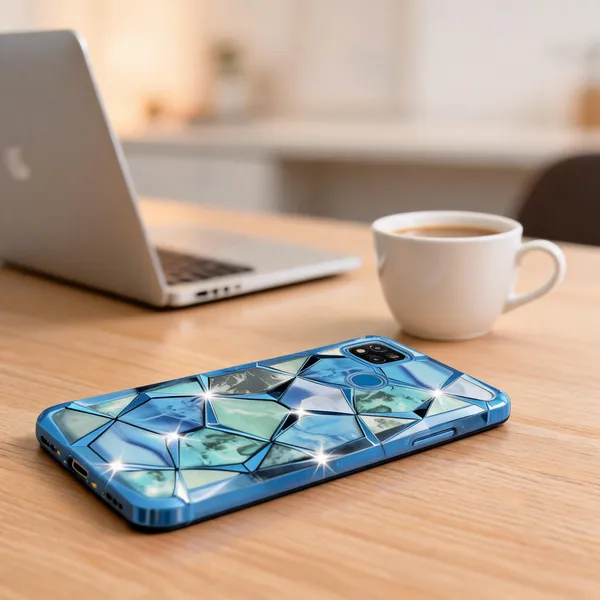 Sky_Blue_Green_Geometric_Marble_Slim_Glossy_Phone_Case_Cover