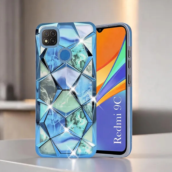 Sky_Blue_Green_Geometric_Marble_Slim_Glossy_Phone_Case_Cover