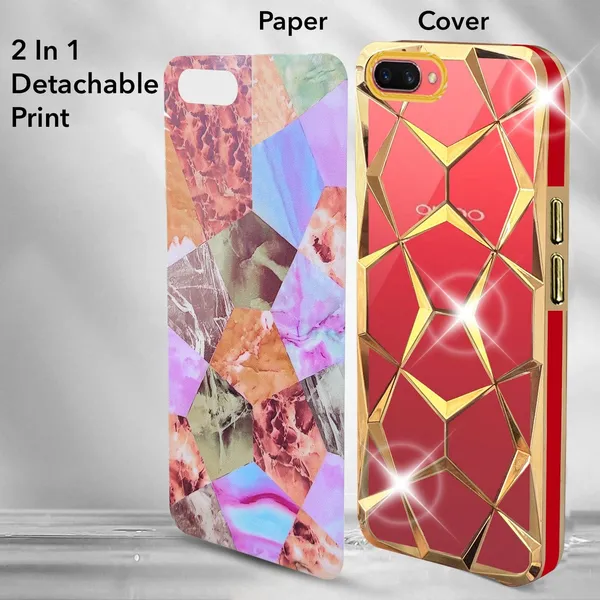 Marble_Geometric_Gold_Electroplated_Detachable_Phone_Case_Oppo_A3S