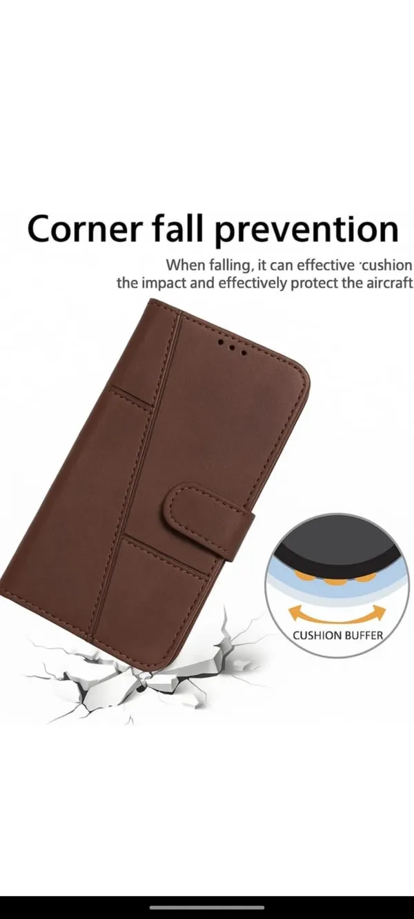 Brown_Leather_Magnetic_Flip_Wallet_Phone_Case_For_Poco_C85X