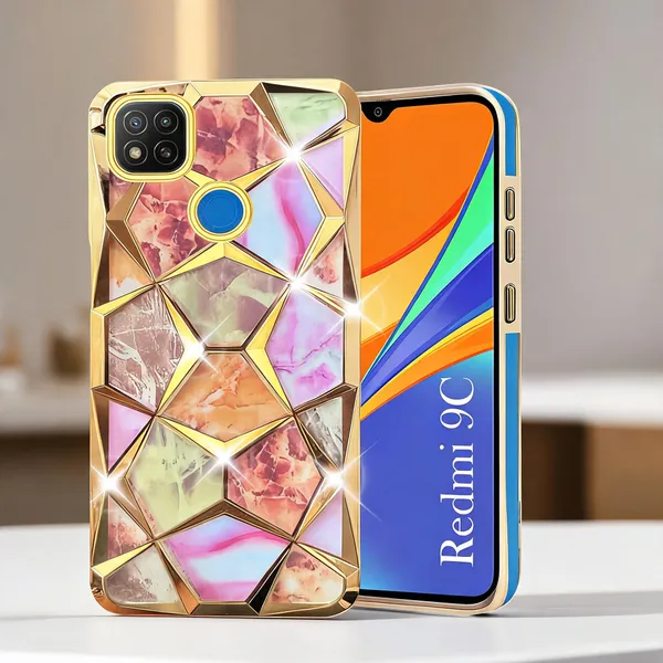 Ruby_Marble_Geometric_Gold_Electroplated_Phone_Case_Cover