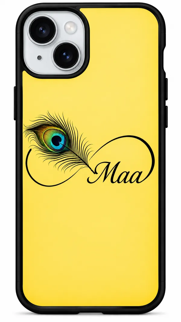 Yellow_Printed_Phone_Case_With_Maa_And_Peacock_Feather_Design