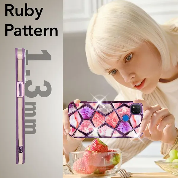 Pink_Ruby_Marble_Electroplated_Geometric_Detachable_Phone_Cover