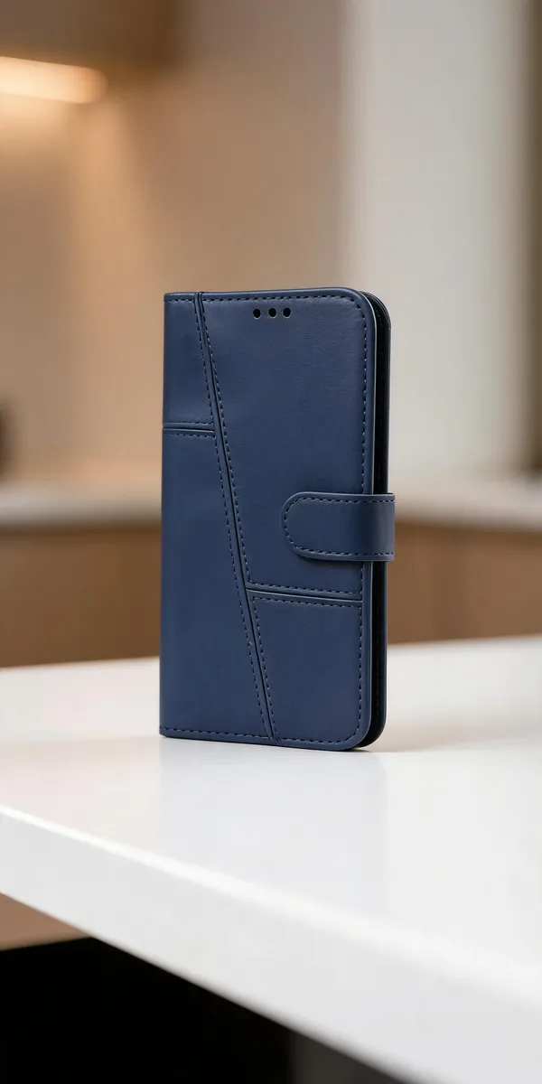 Navy_Blue_Leatherette_Magnetic_Flip_Wallet_Phone_Case_Cover_poco_c85_x