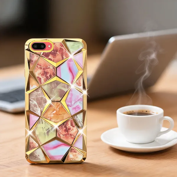 Marble_Geometric_Gold_Electroplated_Detachable_Phone_Case_Oppo_A3S