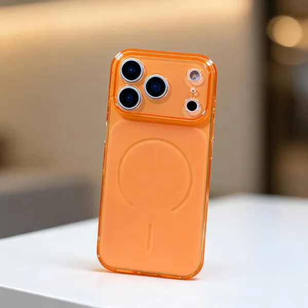 Orange_Transparent_Magnetic_Ring_Pvc_Phone_Case