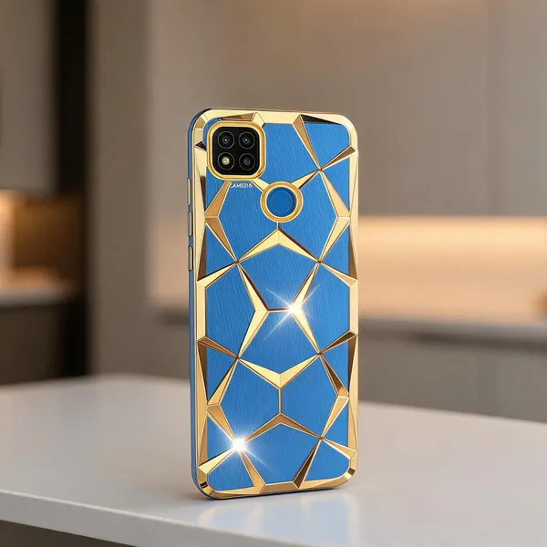 Blue_Gold_Electroplated_Geometric_Marble_Phone_Case_Cover