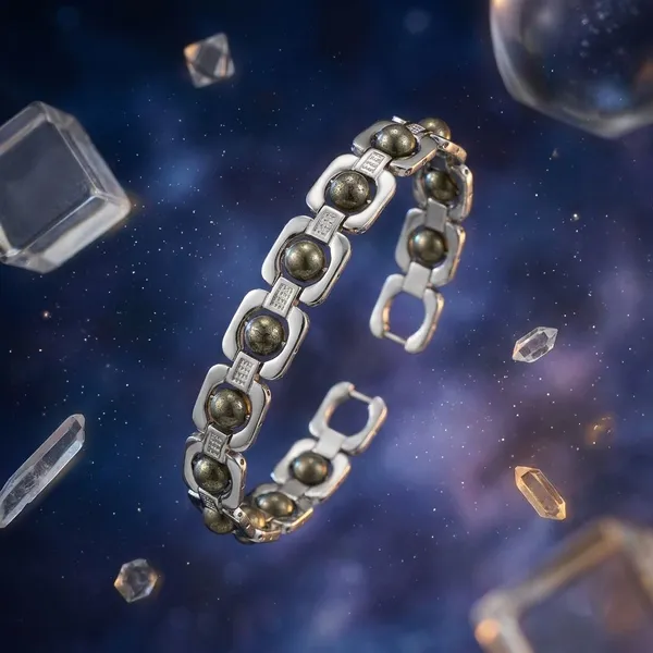 Silver_Plated_Pyrite_Bracelet