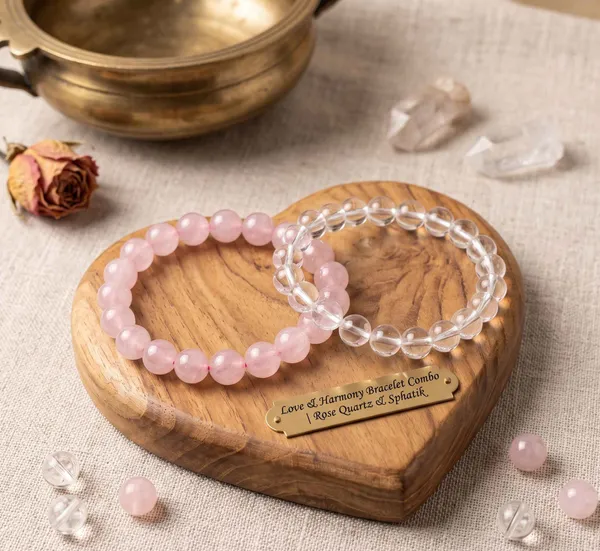 Love_Harmony_Bracelet_Combo_Rose_Quartz_Sphatik_Bracelet_Set