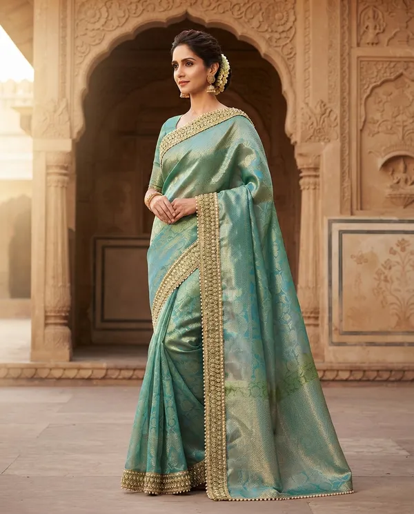 Dual_Shade_Organza_Party_Wear_Designer_Pearl_Lace_Saree_For_Women
