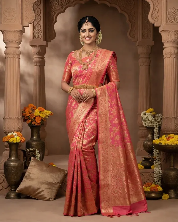 Pink_Cotton_Linen_Banarasi_Golden_Zari_Saree_For_Women