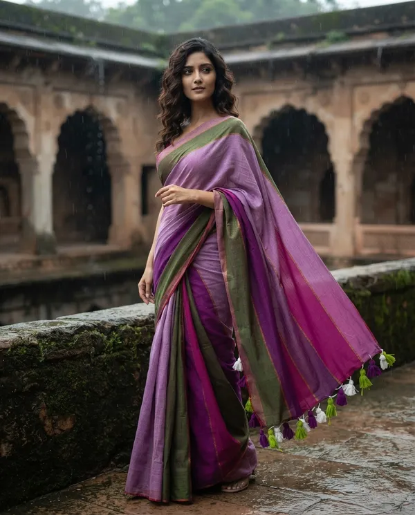 Multicolor_Pure_Mul_Cotton_Striped_Saree_For_Women