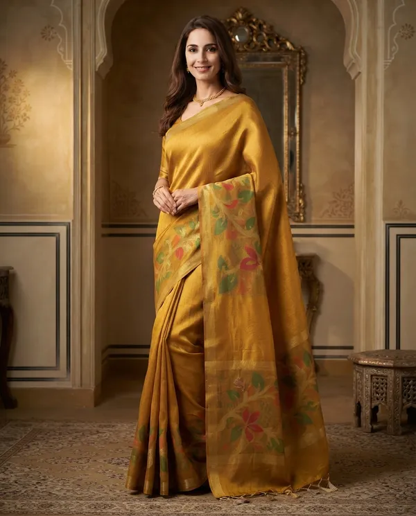 Golden_Soft_Tissue_Banarasi_Woven_Saree_For_Women