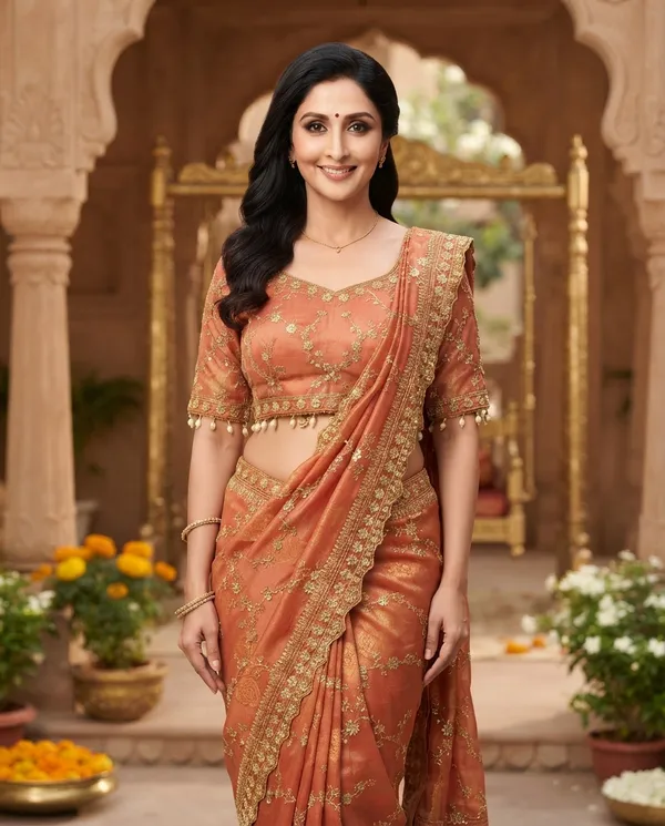 Rusty_Orange_Silk_Tissue_Designer_Saree_For_Women