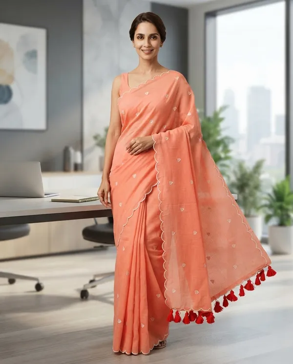 Light_Orange_Mul_Cotton_Heart_Embroidery_Saree_For_Women