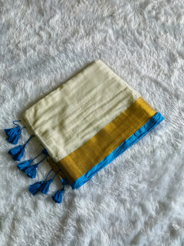 White_Mul_Cotton_Zari_Border_Saree_For_Women