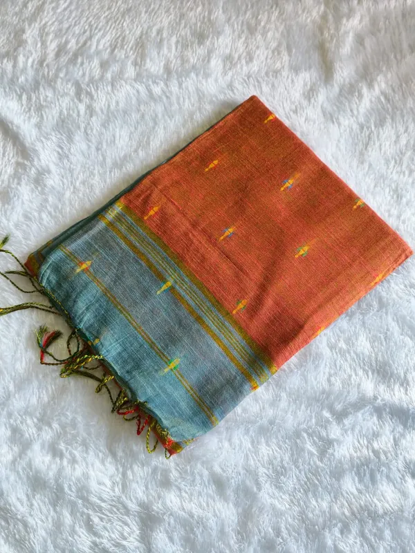 Rusty_Orange_Chanderi_Cotton_Zari_Border_Saree_For_Women