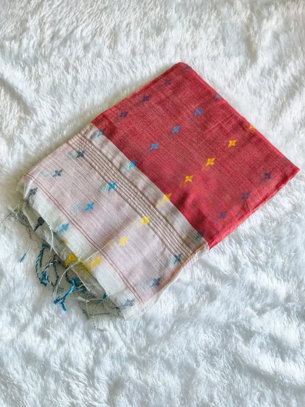 Light_Peach_Chanderi_Cotton_Zari_Border_Saree_For_Women