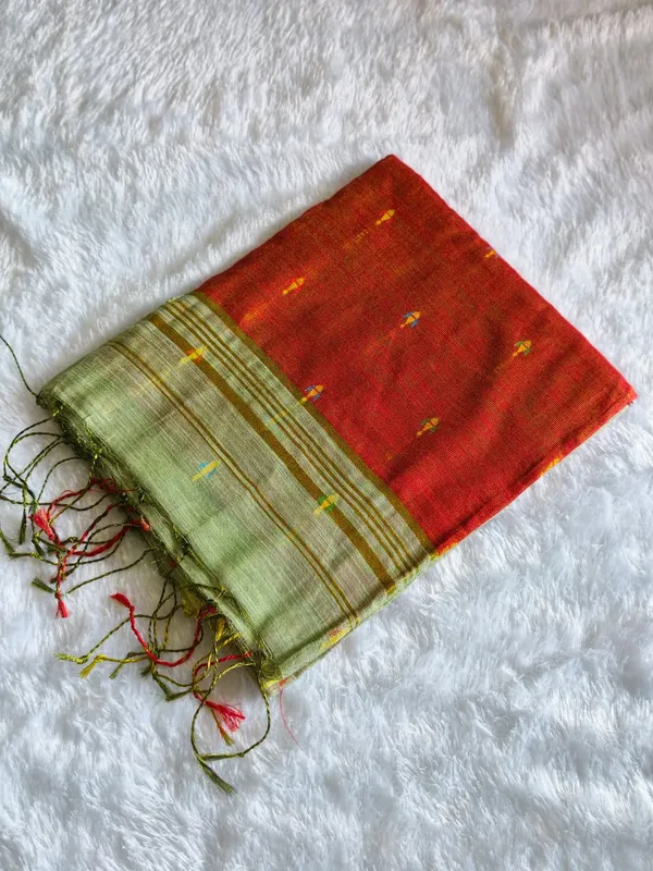 Rusty_Orange_Chanderi_Cotton_Zari_Border_Saree_For_Women