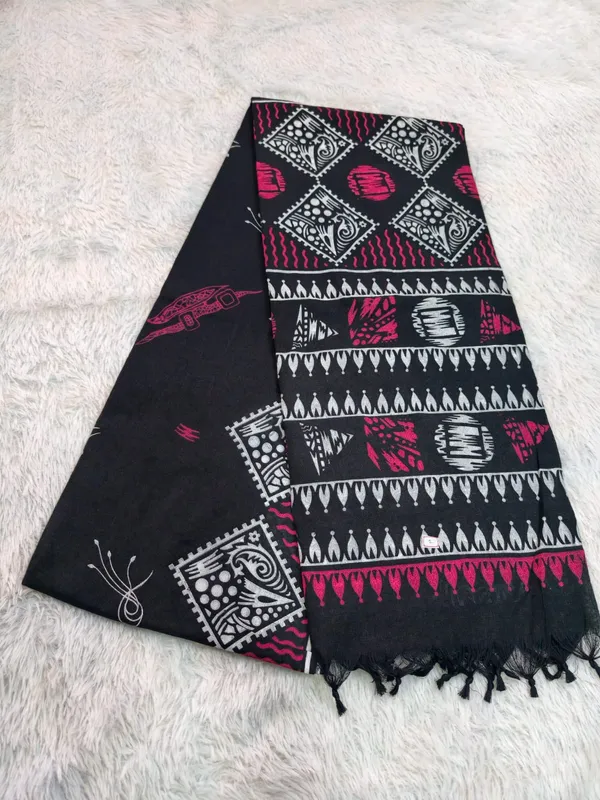 Black_Khadi_Cotton_Hand_Painted_Saree_For_Women
