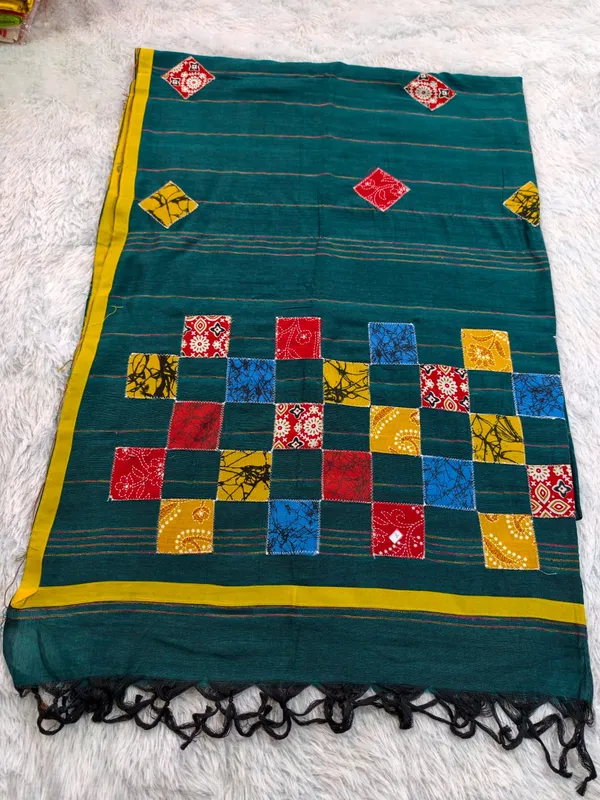 Rama_Khadi_Cotton_Patch_Work_Saree_For_Women