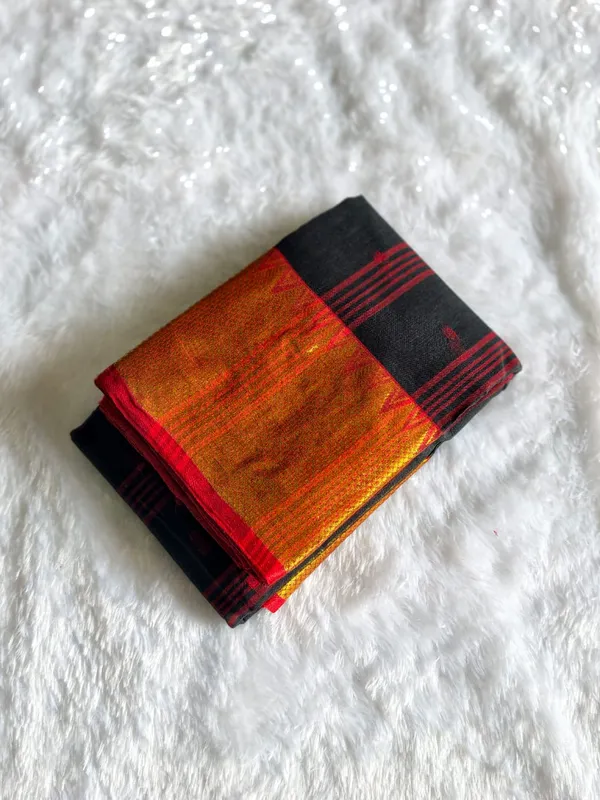Black_Pure_Tant_Cotton_Handloom_Saree_For_Women