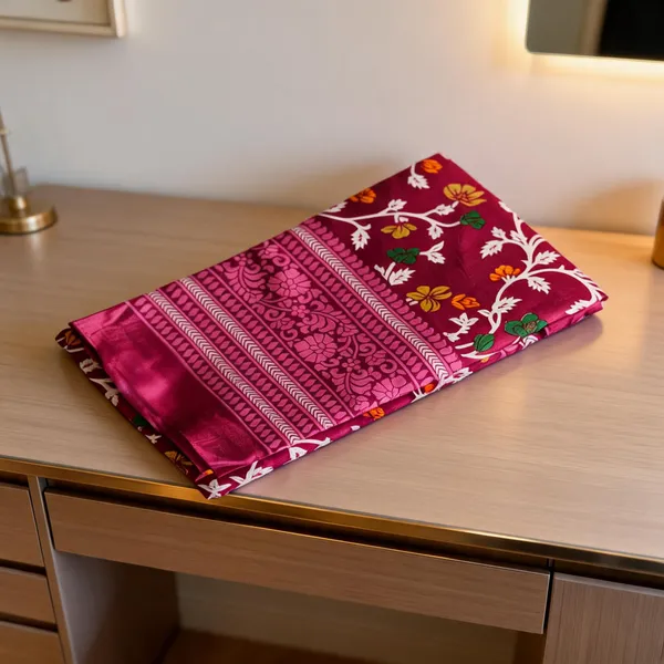 Parrot_Green_Pure_Tant_Cotton_Handloom_Saree_For_Women