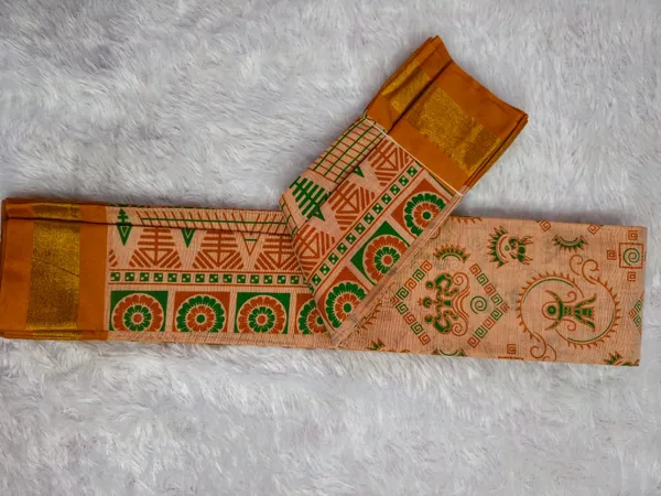 Beige_And_Green_South_Soft_Cotton_Saree_For_Women