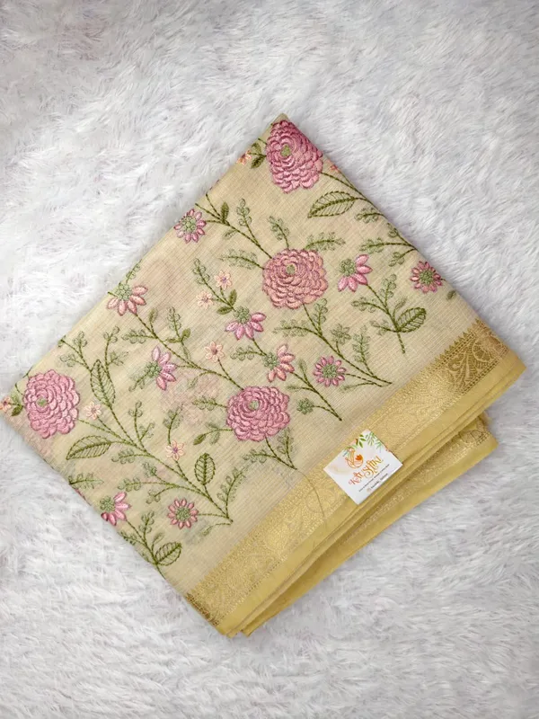 Beige_Cotton_Silk_Embroidery_Zari_Work_Saree_For_Women